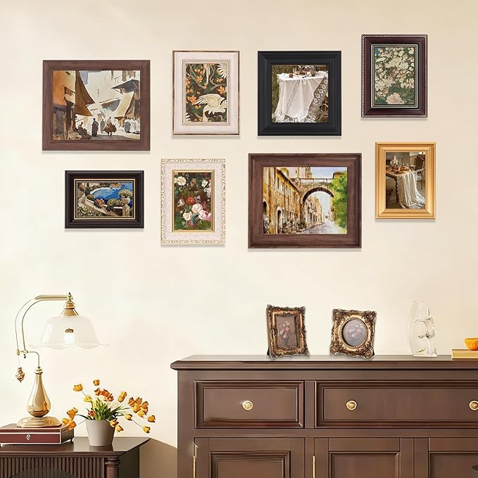 10 Pack Vintage Picture Frames for Wall or Tabletop Display Ornate Vintage Picture Frames Vintage Wall Art for Gallery Bedroom Living Room Antique Photo Frame for Wall Décor