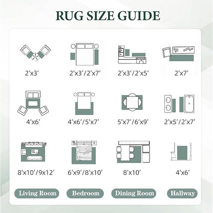 Area Rug for Living Room 6x9: Large Washable Boho Moroccan Rugs Geometric Neutral Rug, Non-Slip Foldable Morden Farmhouse Indoor Floor Carpet for Bedroom Dining Table Home (Green,6'x9')