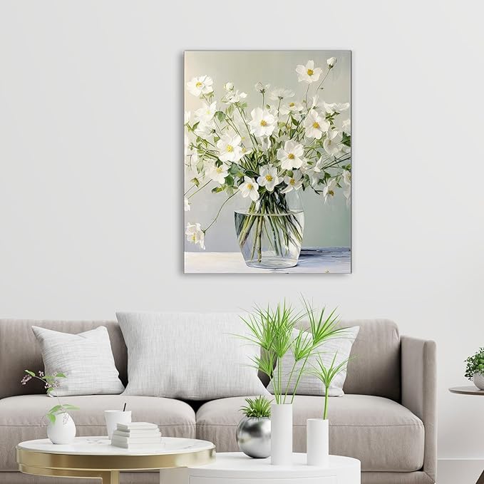 daktenn Floral Canvas Wall Art Bathroom Wall Art Pictures Wall Decor Home Decor Wall Decor for Bedroom Livingroom 18x24 Inches