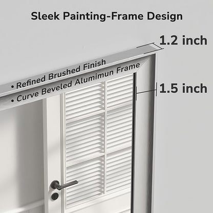 USHOWER Brushed Nickel Bathroom Mirrors for Over Sink 22x30 Inch, Metal Framed Rectangle Vanity Mirror for Wall, Bedroom, Living Room, Entryway, Anti-Rust, HD Tempered Glass, Horizontal/Vertical