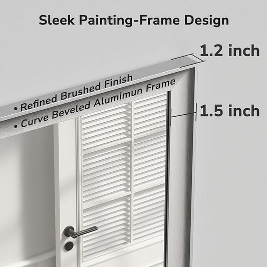 USHOWER Brushed Nickel Bathroom Mirrors for Over Sink 22x30 Inch, Metal Framed Rectangle Vanity Mirror for Wall, Bedroom, Living Room, Entryway, Anti-Rust, HD Tempered Glass, Horizontal/Vertical