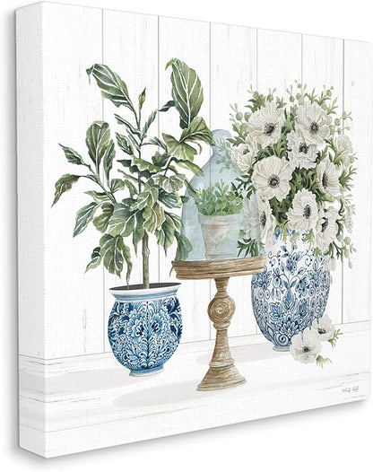 Stupell Industries 'Farmhouse Blooms Anemone Flowers', Canvas Art, 17 x 17 Inches, Easy to Hang and Sturdy, Made in USA, by Cindy Jacobs