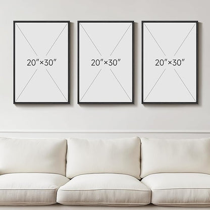 Large 3D Textured Framed Black and White Abstract Wall Art, 3 Piece Modern Wall Paintings Artwork for Walls, Minimalist Black White Geometric Pictures for Living Room, Hallway, Dining Room Wall Decor