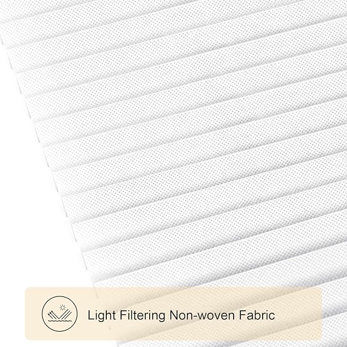 Window Blinds Cordless No Drill Cut to Size Clip On Stick On Self Adhesive Temporary Blinds Pleated Paper Blinds for Windows Doors Shades for Home Nursery Bedroom Kitchen Bathroom
