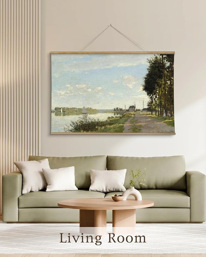 InSimSea 36x54 Extra Large Canvas Scroll Wall Art, Vintage Coastal Sailboat Landscape Hang Oil Painting, Oversized Nautical Decor for Living Room, Bedroom, Dining Room, Office