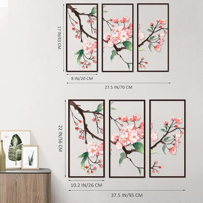Resama 3 Pcs Metal Wall Art, Flowers Decor Hanging Flower, 2D Rustic Metal Wall Sculpture for Living Room Bedroom, Modern Floral Nature Wall Hanging Decor (30.6x22in)