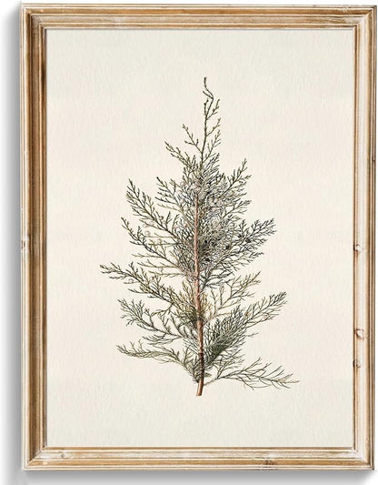 uniro Vintage Christmas Tree Wall Art Prints, Neutral Rustic Cypress Tree Christmas Artwork Painting, Farmhouse Winter Holiday Print for Bedroom, Living Room, Kitchen, Office, Dormitory, Hallway