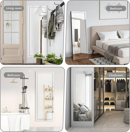 Syndra 65‘’x24‘’ Beveled Edge Full Length Mirror, Frameless Wall-Mounted & Glass Frame Mirror, Large Rectangle Full Body Mirrors for Bedroom, Living Room, Bathroom, Entryway(Vertical or Horizontal)