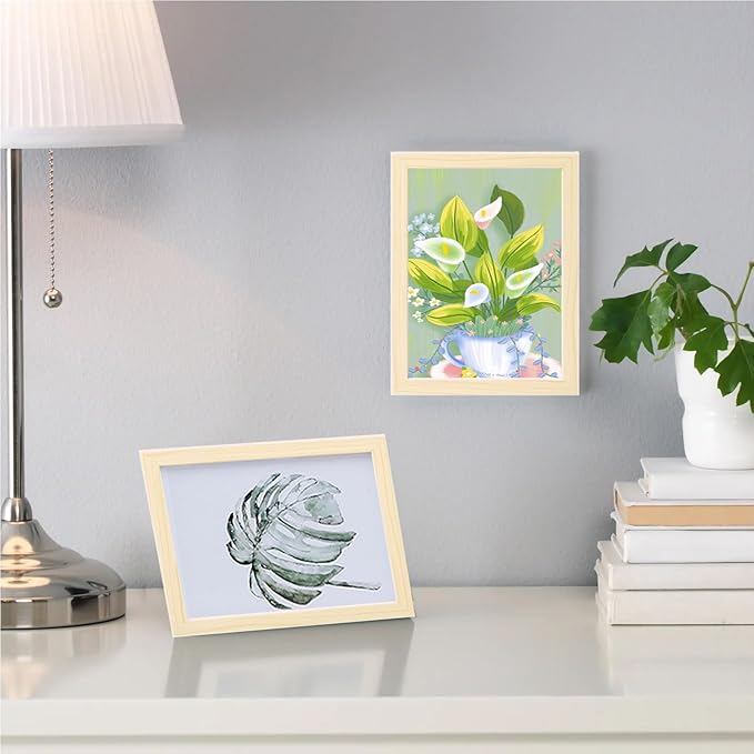 xnlkros Picture Frame Set 10 pack, Farmhouse Photo Frames, Gallery Wall Frame Collage, 8x10 5x7 4x6 Frames in 3 Different Finishes Picture Frames For Wall or Desk,Natural
