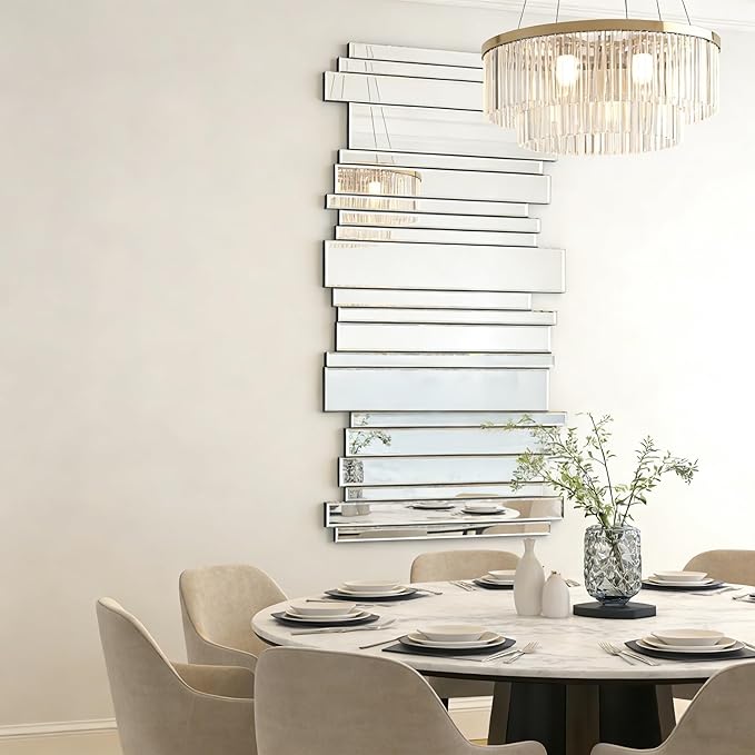 Decorative Mirrors for Wall Decor Large Mirrors for Wall Decor Living Room Silver Mirrors 24×47 inch (Silver)