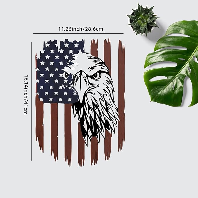 American Eagle Metal Wall Art American Flag Wall Decor Eagle Wall Signs Fourth of July Independence Day Decorations Metal Wall Decor For Home Office Living Room Indoor Outdoor ( colorful 11.2 x 16.6 In )