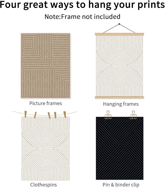 Abstract Modern Wall Decor Art Set of 3 Boho Neutral Canvas Wall Art Beige Minimalist Line Wall Art Decor Brown Black Art Modern Abstract Prints Pictures for Living Room Bedroom 16x24 Inch Unframed