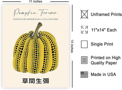 Poster Master Vintage Poster - Retro Pumpkin Print - Infinity Dots Japanese Art - Gift for Men & Women - Pop Art Decor for Office, Bedroom or Living Room - 11x14 UNFRAMED Wall Art