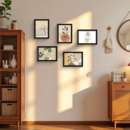 BESCRCL 8x12 Picture Frame Black Set of 6, Display Pictures 8x12 Without Mat for Wall Mounting