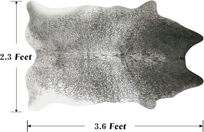 Cow Hide Rugs,Small Cowhide Rug, Washable Faux Animal Skin Rugs, 2x3Ft Non-Slip Cow Print Carpet for Bedroom Living Room Fireplace Office Entryway Kitchen, Grey