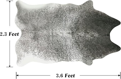 Cow Hide Rugs,Small Cowhide Rug, Washable Faux Animal Skin Rugs, 2x3Ft Non-Slip Cow Print Carpet for Bedroom Living Room Fireplace Office Entryway Kitchen, Grey