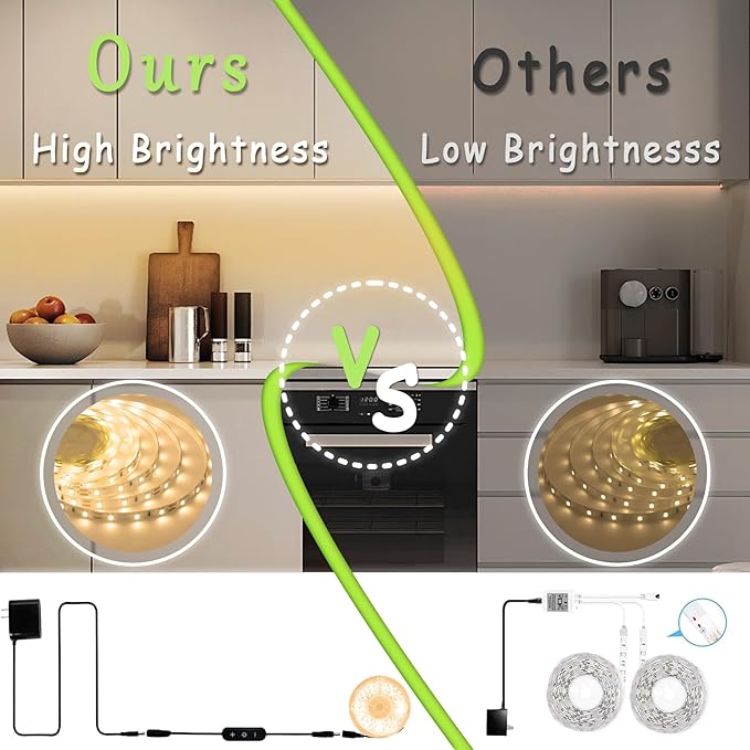 4000k 10 Foot Led Strip Lights for Bedroom Dimmable 10 FT 180 LEDs Rope Light Flexible Super Bright White Tape Lights for Ceiling Room Home Decor Luces LEDs for DIY Living Room Kitchen Vanity
