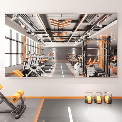 Peegel Home Gym Mirror - 48''x28''(3PCS) Large Frameless Tempered Glass Workout Mirrors for Home Gym Wall,Yoga,Garage,Dance