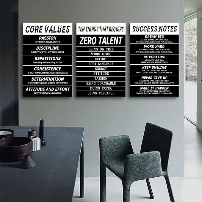 Inspirational Canvas Wall Art Success Entrepreneurs Quotes Picture Painting Motivational Signs Posters Print for Office Home Bedroom Teens Room Gym Decoration Stretched and Framed [48''W x 24''H]