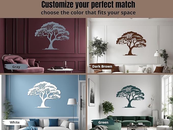 Vailla Tree of Life Decor 3D Wall Art Woonden Wall Hanging Modern Wall Home Decoration 3D Textured Sculptures for Living Room Bedroom Office Dinnig Room 3 Panels Family Tree