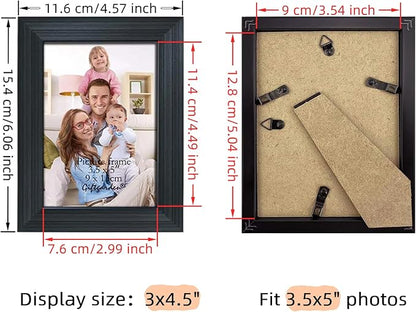 Giftgarden 12 Pack 3.5x5 Picture Frame Black, Multiple 3.5 x 5 Photo Frames Bulk for Tabletop Display or Wall Hanging