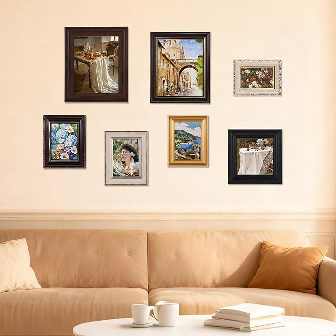 10 Pack Vintage Picture Frames for Wall or Tabletop Display Ornate Vintage Picture Frames Vintage Wall Art for Gallery Bedroom Living Room Antique Photo Frame for Wall Décor(Modern)