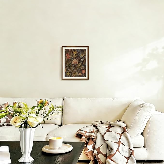 uniro Vintage Wall Art Prints Abstract Botanical Canvas Oil Painting, Retro Floral Pattern Poster Artwork for Gallery Bedroom Bathroom Decor (8" x 10"-UNFRAMED)