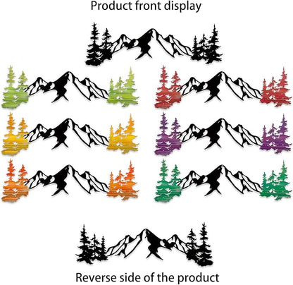 Yuzhuo Metal Mountain Wall Art Decor, Mountain Forest Silhouette Art Suitable for Living Room Bedroom Indoor Outdoor Garden Home Decoration (Purple, 34.5L x 11W)