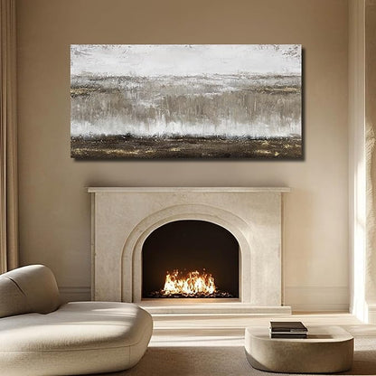 Artexist Canvas Wall Art - Abstract Wall Decor for Living Room - Grey Pictures Black and White Artwork for Walls Posters Aesthetic Office Home Bederoom Decorations 29x58 in