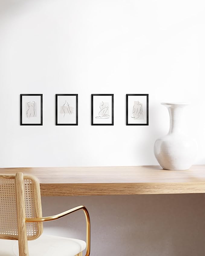 HAUS AND HUES 4x6 Black Metal Picture Frames - 4X6 Frames Bulk - Features Premium Aluminum, Vertical Hanging, Easel Back for Tabletop, Home, Office (4x6 in, Black, Set of 25)