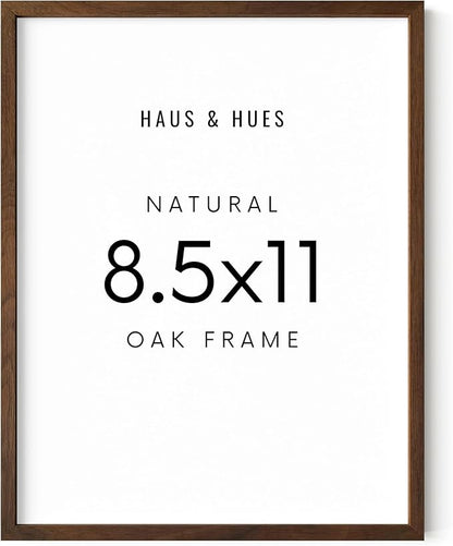 HAUS AND HUES 8.5x11 Walnut Oak Frame - Wooden Poster Display, Rustic Certificate Holder