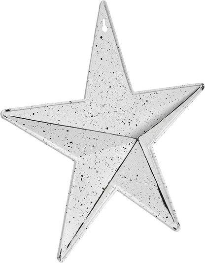 VHC Brands Patriotic Faceted Metal Star Wall Hanging - 12x12, Distressed Appearance, Independence Day Decor, American Star with Display Pocket
