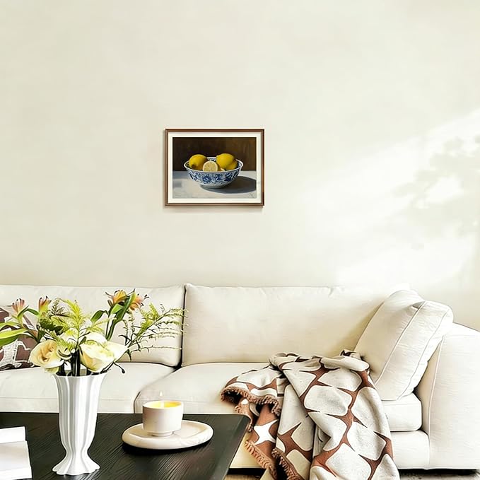 uniro Vintage Wall Art Prints, Vintage Lemons Bowl Still Life Canvas Art Prints Painting, Antique Fruit Wall Art Picture, Rustic Kitchen Art Farmhouse Cottagecore Wall Decor for Kitchen, Dining Desktop Decor - ( 8" x 10"-UNFRAMED)