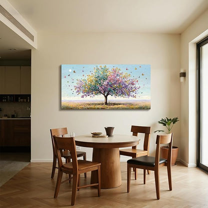 SERIMINO Large Wall Art, Tree of Life Wall Art, Modern Art Wall Decor, Landscape Tree Painting Canvas Prints, Colorful Pictures for Living Room Bedroom Hallway Office House Decorations 24"x48"