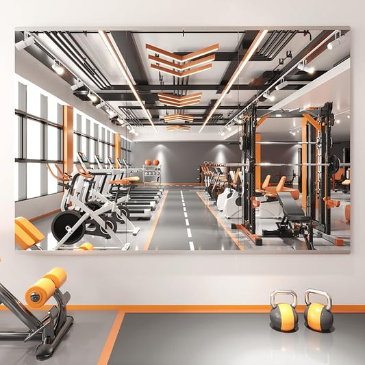 Peegel Home Gym Mirror - 48''x24''(3PCS) Large Frameless Tempered Glass Workout Mirrors for Home Gym Wall,Yoga,Garage,Dance