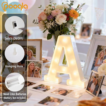 Pooqla LED Marquee Letter Lights Sign, Light Up Alphabet Letter for Home Party Wedding Decoration Z