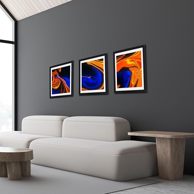 HEART ART Frame, Picture Frame Set of 9 13x19 inches with Mat for 11x17, Gallery Wall Design, Black