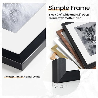 Venusmiles 20 Pack Picture Frames Collage Wall Decor, Gallery Frame Set for Wall Mounting or Tabletop Display, Multi Sizes Including 4pcs 8x10, 8pcs 5x7, 8pcs 4x6, Black+Oak+Walnut