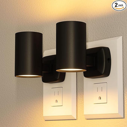 Night Lights Plug into Wall: ETL Night Light Plug in - LED Dimmable Night Light Dusk to Dawn Light Sensor, Soft Warm 2700K, Adjustable Brightness, Wall Lights for Bedroom, Hallway, Stairs - 2 Pack