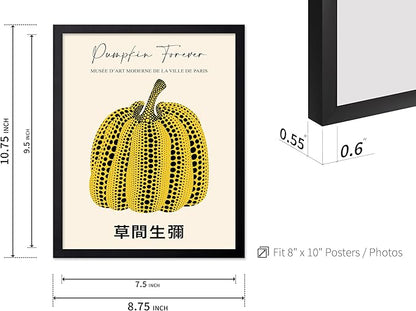 Poster Master Vintage Poster - Retro Pop Art Print - Gift for Artist, Friend - Pumpkin Forever, Black Dot, Modern, Abstract - Wall Decor for Home, Office, 8x10 Black Framed