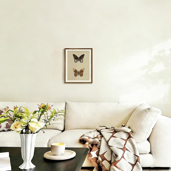 uniro Vintage Wall Art Prints, Vintage Butterfly Canvas Art Prints Painting, Antique Insect Drawing Wall Art Picture, Farmhouse Wall Decor for Kitchen, Dining Desktop Decor - (8" x 10"-UNFRAMED)