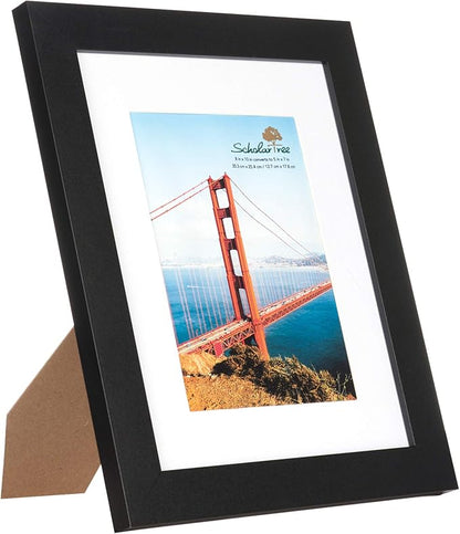 Rustic Picture Frame with Mat (Black, 8x10 inches)