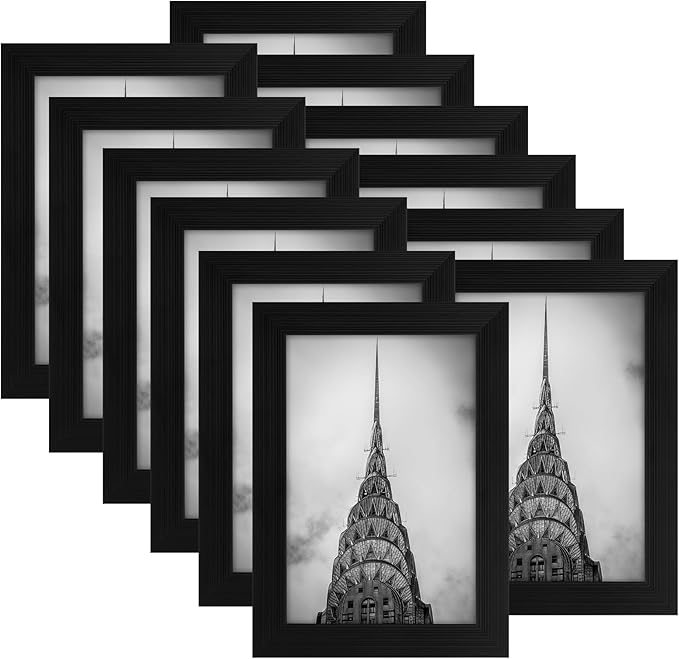 4x6 Picture Frames Black Set of 12 for Wall Gallery Collage Photo Frames or Tabletop Display