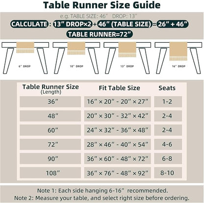 FEXIA Boho Table Runner for Summer Home Coffee Decor with Tassels 60 Inches Long Farmhouse Rustic Table Cloth Cream & Brown Macrame for Kitchen Dining Bedroom Decor Bridal Shower (12x60 Inches)