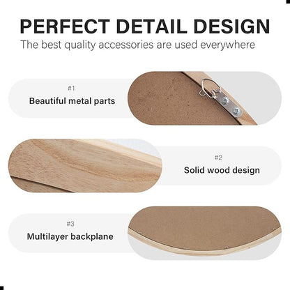 CONGUILIAO 24Inches Round Mirror Wood Wall Mirrors Decorative Circle Mirror, Nature Big Bathroom Large Vanity Mirrors for Living Room Bedroom Entryway Farmhouse