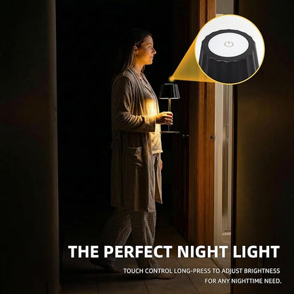 Modern 2-in-1 Table Lamp & Bottle Lamp, Pleated Metal Shade Touch Control Lamp | Adjustable Height, Warm Light & RGB, Stepless Dimming, Anti-Tip Design,Pleats,Black