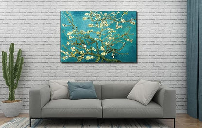 Vincent Van Gogh Canvas Wall Art, Almond Blossom Tree Classic Painting, Famous Artwork Picture Poster Print Wall Decor for Living Room Bedroom Office - 24"x36"
