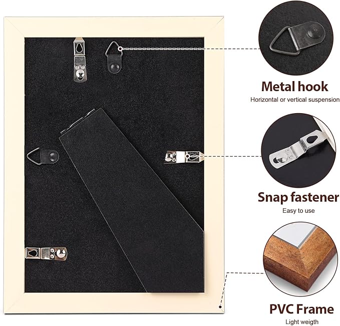 Fixwal 4x6 Picture Frame Set of 5, Vintage Photo Frame, Rustic Retro Picture Frame with Tempered Glass, Decorative Art on Walls and Tabletop Placement