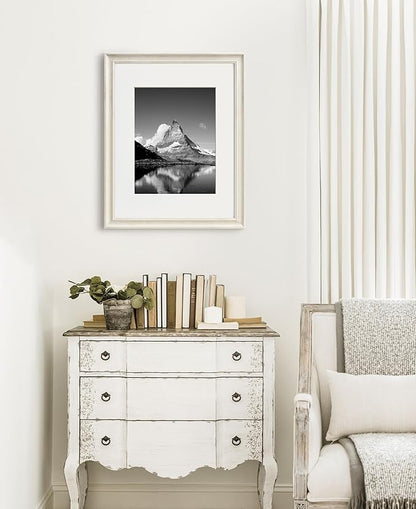 Yaetm 16x20 Picture Frame Matted to 11x14 Set of 4, 1.4" Wide Molding & Rustic White 16x20 Frames for Wall Gallery, Wall Mounting (4 pack, White)