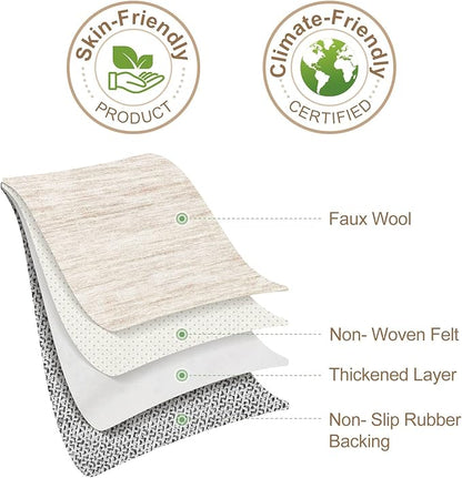 Nakagishi 5x8 Area Rugs Living Room: Washable Large Vintage Rug Neutral Non-Slip Soft Stain Resistant Indoor Carpet for Bedroom Nursery Dining Room Office Playroom - Beige-01